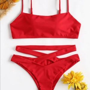 ZAFUL Spaghetti Strap Criss Cross Bikini